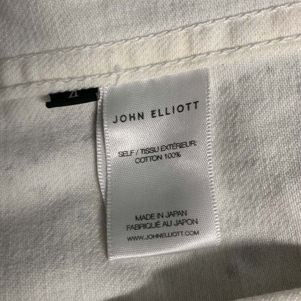 JOHN ELLIOTT Chest Grey White Painted Cotton Trucker Jacket - Picture 6 of 7